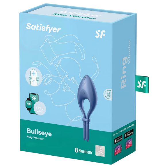 Satisfyer Bullseye - anneau pénien vibrant connecté - silicone bleu