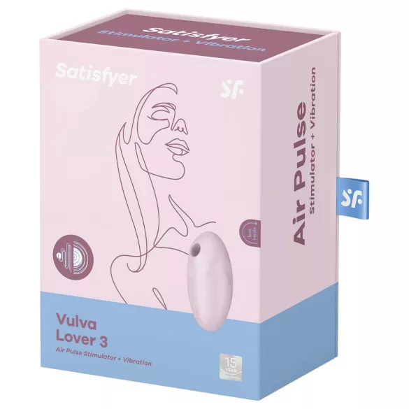 Satisfyer Vulva Lover 3 - stimulateur clitoridien à ondes d’air rechargeable (rose)