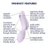 Satisfyer Curvy Trinity 2 - Vibromasseur 2en1 à ondes d'air (violet)