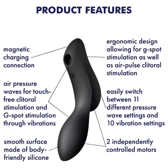 Satisfyer Curvy Trinity 2 - stimulateur succion et vibration 2en1 - noir