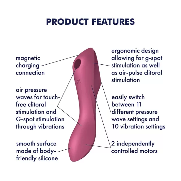 Satisfyer Curvy Trinity 3 - stimulateur clitoridien et vaginal 2en1 - rouge