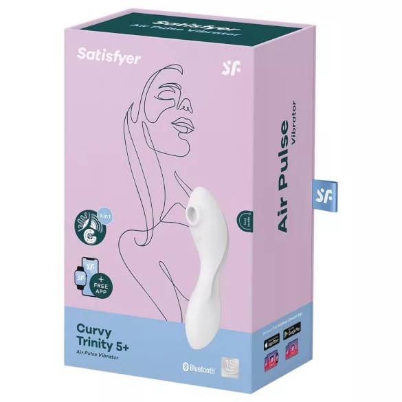 Satisfyer Curvy Trinity 5+ - Vibromasseur 2‑en‑1 contrôlé par application (blanc)