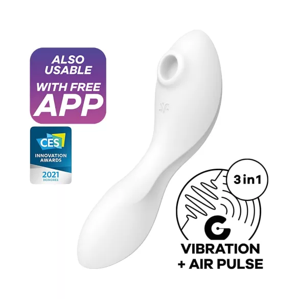 Satisfyer Curvy Trinity 5+ - Vibromasseur 2‑en‑1 contrôlé par application (blanc)