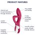 Satisfyer Embrace Me - vibromasseur rouge rechargeable avec bras clitoridien