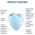 Satisfyer Cutie Heart - Vibromasseur clitoridien à ondes bleues