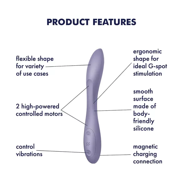 Satisfyer - Vibromasseur point G flexible rechargeable étanche - violet
