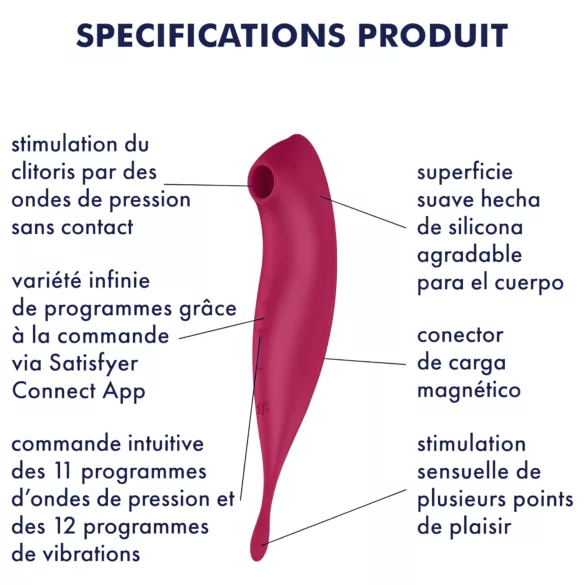 Satisfyer Twirling Pro - Vibromasseur clitoridien contrôlé par application (rouge)
