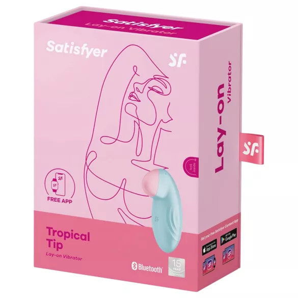 Satisfyer Tropical Tip - Vibromasseur clitoridien contrôlé par application (bleu)