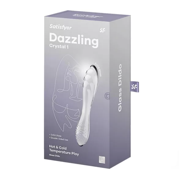 Satisfyer Dazzling Crystal 1 - godemichet double en verre - transparent