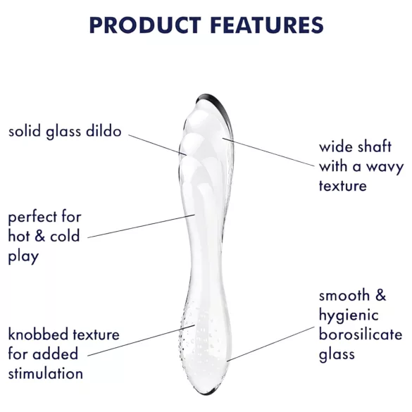 Satisfyer Dazzling Crystal 1 - godemichet double en verre - transparent
