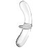 Satisfyer Double Crystal - double plaisir en verre (transparent)