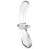Satisfyer Double Crystal - double plaisir en verre (transparent)