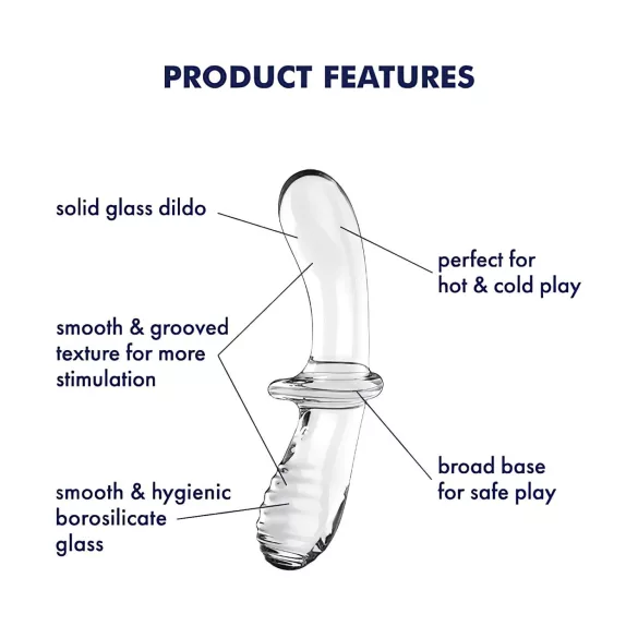 Satisfyer Double Crystal - gode double extrémité - verre transparent