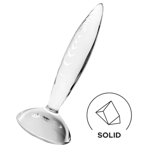 Satisfyer Sparkling Crystal - gode en verre nervuré - transparent