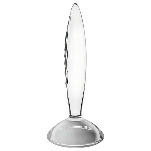 Satisfyer Sparkling Crystal - gode en verre nervuré (transparent)