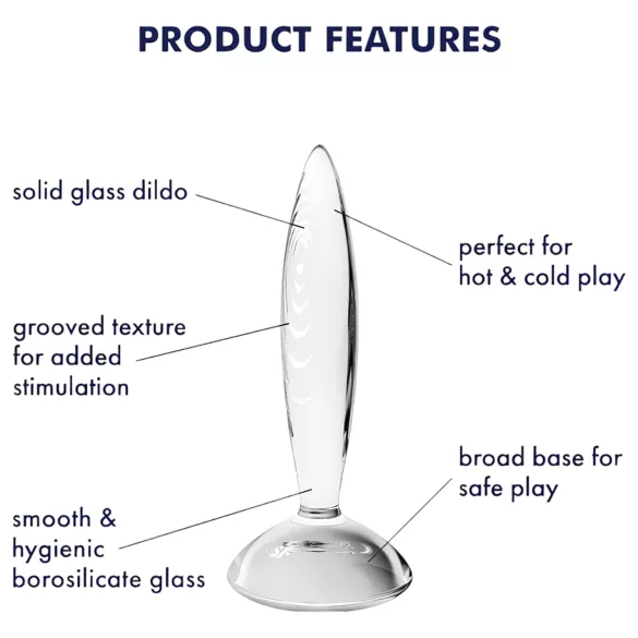 Satisfyer Sparkling Crystal - gode en verre nervuré - transparent