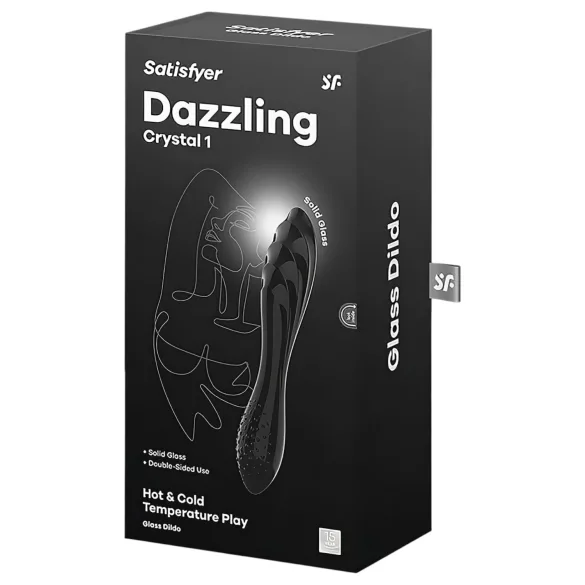 Satisfyer Dazzling Crystal 1 - godemichet double en verre - noir