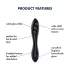 Satisfyer Dazzling Crystal 1 - godemichet double en verre - noir
