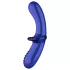 Satisfyer Double Crystal - godemichet double en verre - bleu