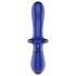 Satisfyer Double Crystal - Dildo double en verre (bleu)