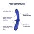 Satisfyer Double Crystal - Dildo double en verre (bleu)