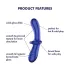 Satisfyer Double Crystal - godemichet double en verre - bleu