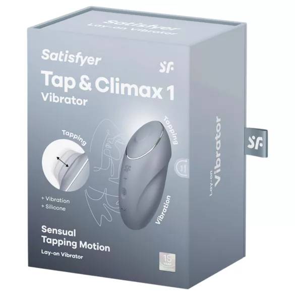 Satisfyer - Vibromasseur clitoridien 2en1 Tap & Climax 1 - silicone gris