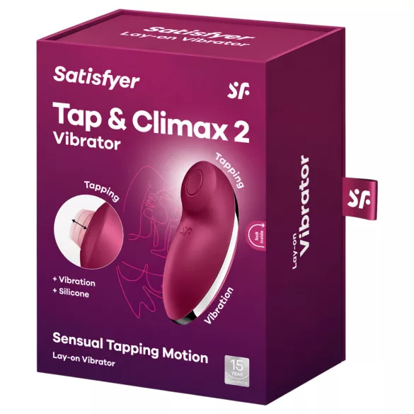 Satisfyer Tap & Climax 2 - stimulateur clitoridien et vibromasseur 2‑en‑1 (rouge)