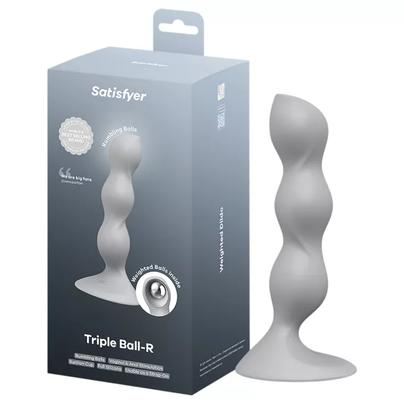 Satisfyer - Dildo à billes - Perles stimulantes - Silicone gris