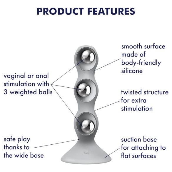 Satisfyer - Dildo à billes - Perles stimulantes - Silicone gris