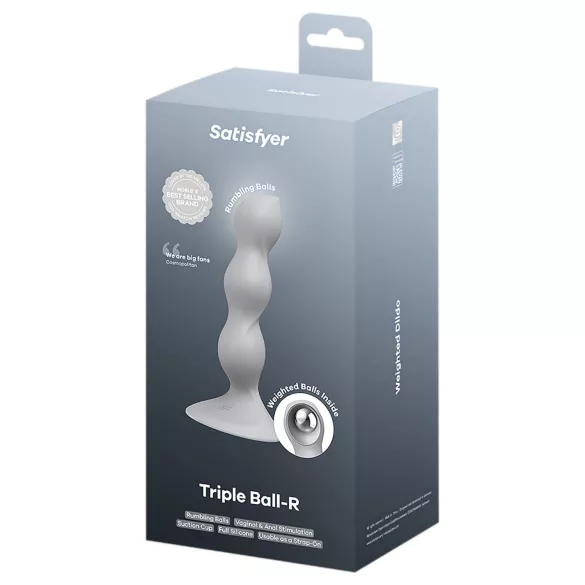 Satisfyer - Dildo à billes - Perles stimulantes - Silicone gris