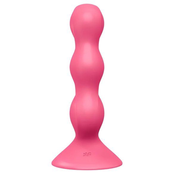 Satisfyer Triple Ball-R - plug anal perlé vibrant - silicone rose