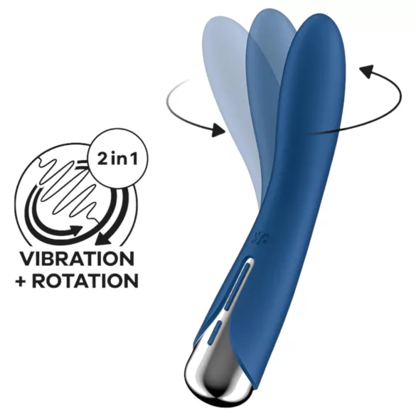 Satisfyer Spinning Vibe 1 - vibromasseur point G tête rotative - silicone bleu
