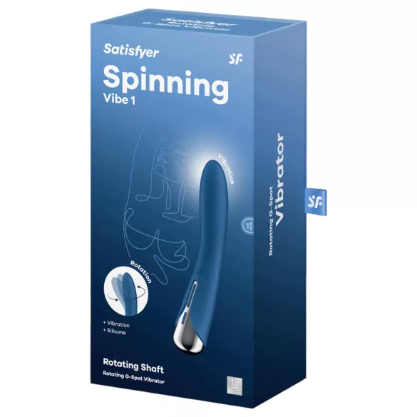Satisfyer Spinning Vibe 1 - vibromasseur point G tête rotative - silicone bleu