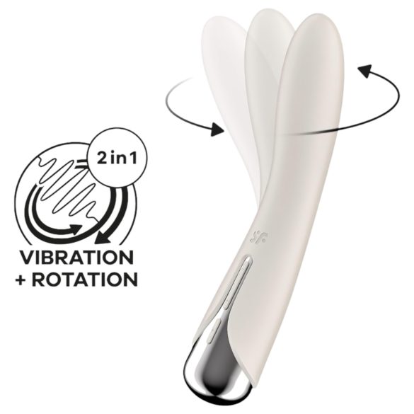 Satisfyer - vibromasseur point G tête rotative - beige