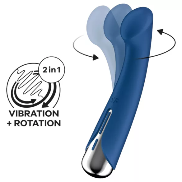 Satisfyer - vibromasseur point G rotatif - tête tournante - bleu