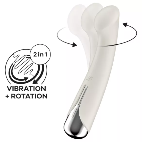 Satisfyer - Vibrateur point G tête rotative - silicone beige