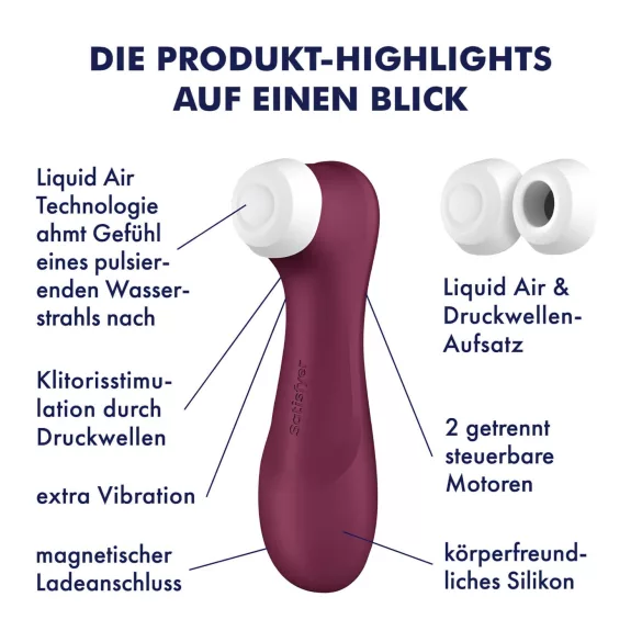 Satisfyer Pro 2 Gen3 - Stimulateur clitoridien à ondes d’air contrôlé par application (rouge)