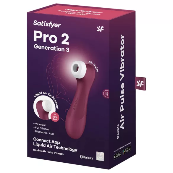 Satisfyer Pro 2 Gen3 - Stimulateur clitoridien à ondes d’air contrôlé par application (rouge)