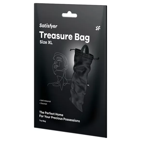 Satisfyer Treasure Bag XL - pochette de rangement discrète - grande (noire)