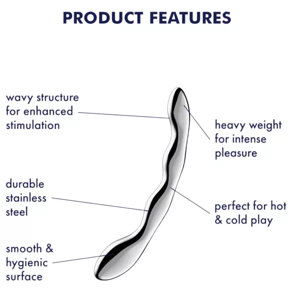 Satisfyer Cosmic Crest 2 - gode ondulé acier inoxydable - argent