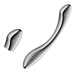   Satisfyer Pure Gravity 1 - gode nervuré - acier inoxydable argent