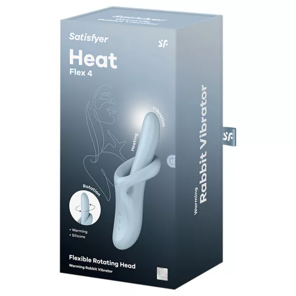 Satisfyer Heat Flex 4 - vibromasseur chauffant avec branche clitoridienne (bleu)