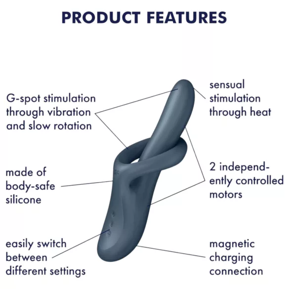 Satisfyer Heat Flex 4 - vibromasseur chauffant pour clitoris - gris