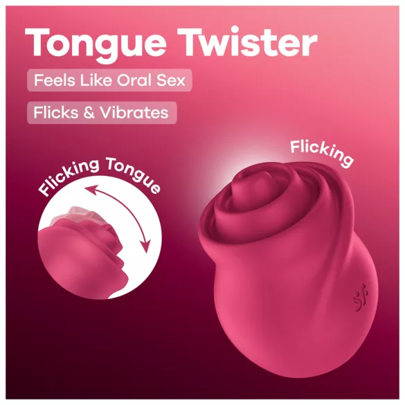 Satisfyer - stimulateur clitoridien langue rotative - silicone rose