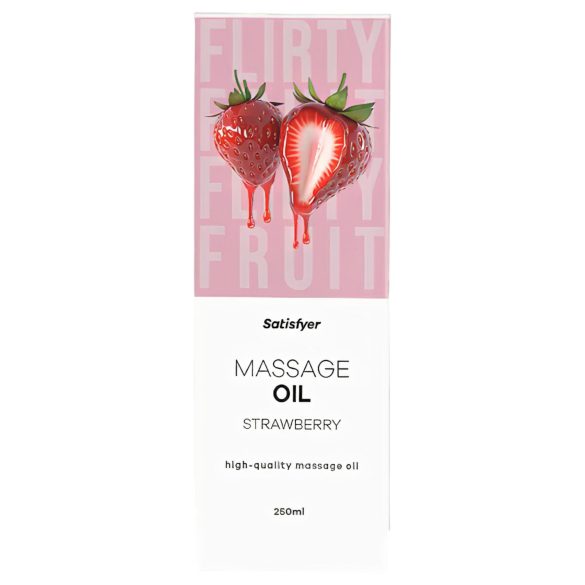 Satisfyer - huile de massage parfumée à la fraise (250ml)