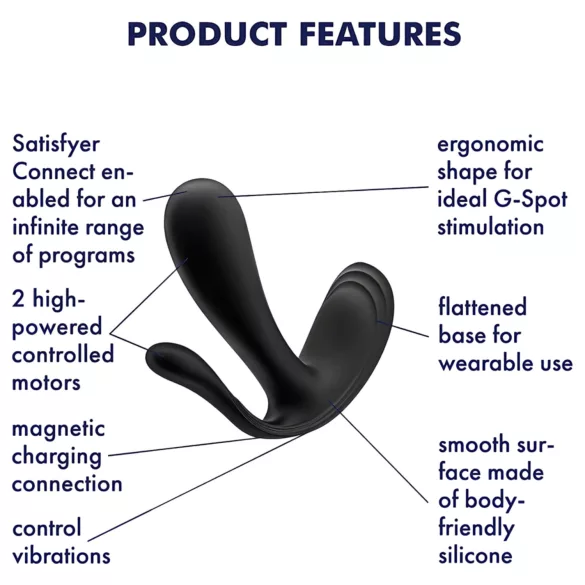 Satisfyer Top Secret+ - Vibromasseur portable à 3 branches (vert)