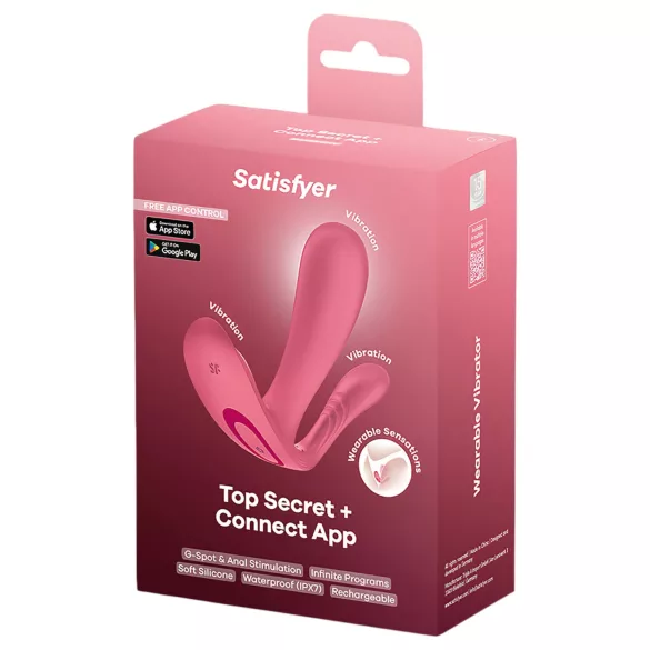 Satisfyer Top Secret+ - vibromasseur portatif pour point G et anal (rose)