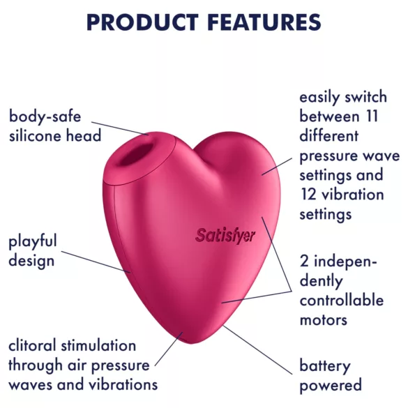 Satisfyer Cutie Heart - stimulateur clitoridien à ondes d’air - rose