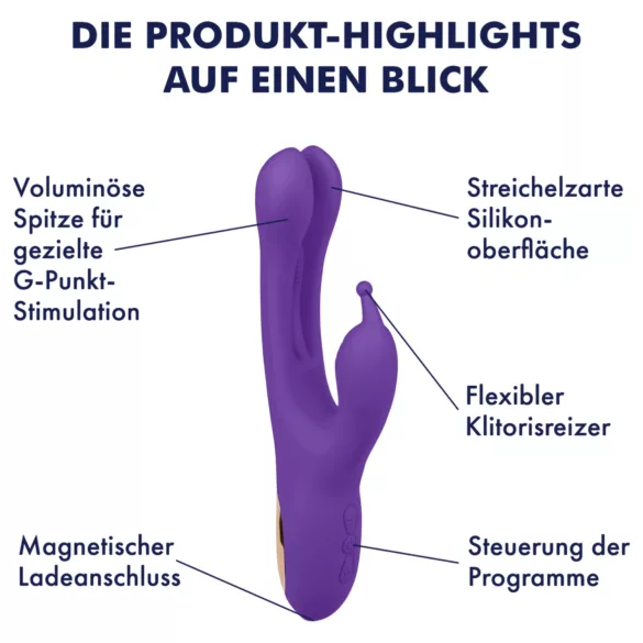 EIS Double Trouble - vibromasseur rabbit stimulateur langue mobile - violet